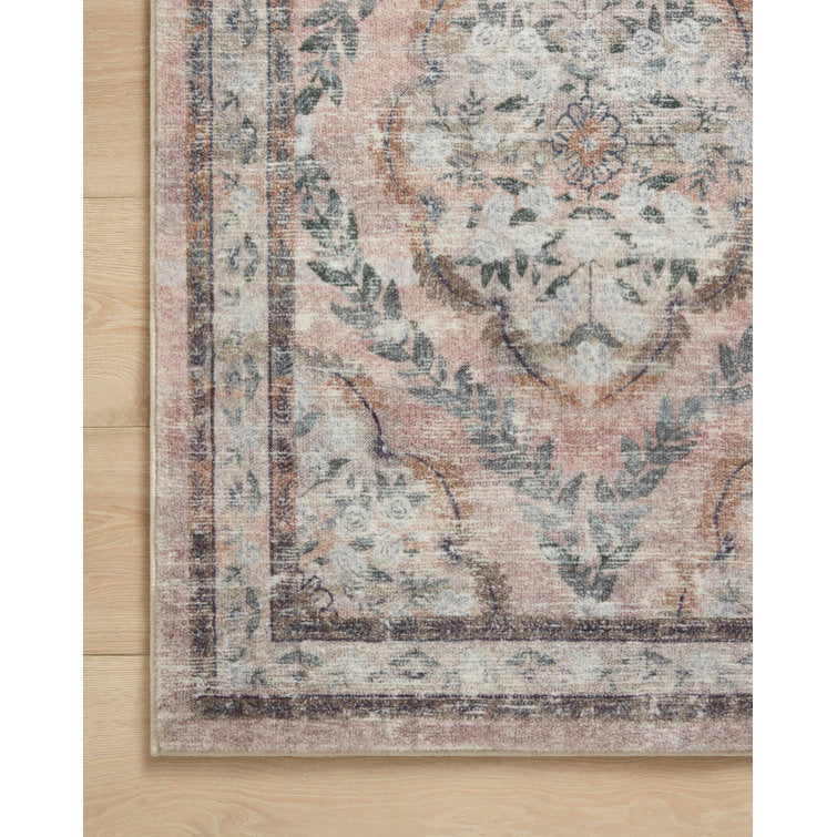 Tapis Rifle Paper Co. x Loloi Courtyard Blush 229 cm x 290 cm