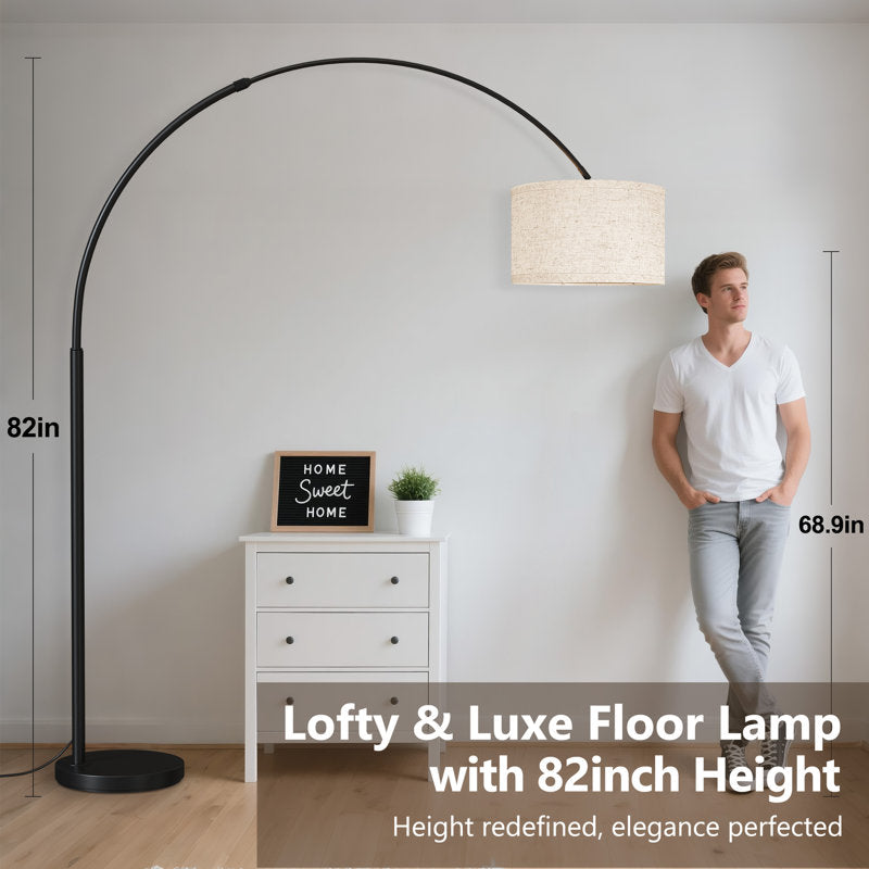Large arched extendable floor lamp 82 in 82 in