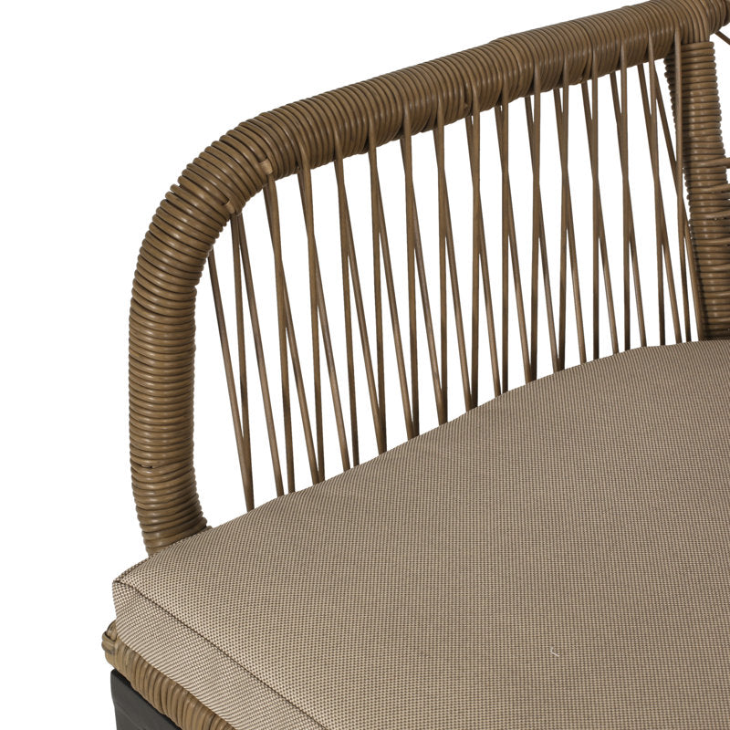 Fauteuil de salle à manger d'extérieur Faygrove avec coussin, couleur marron clair