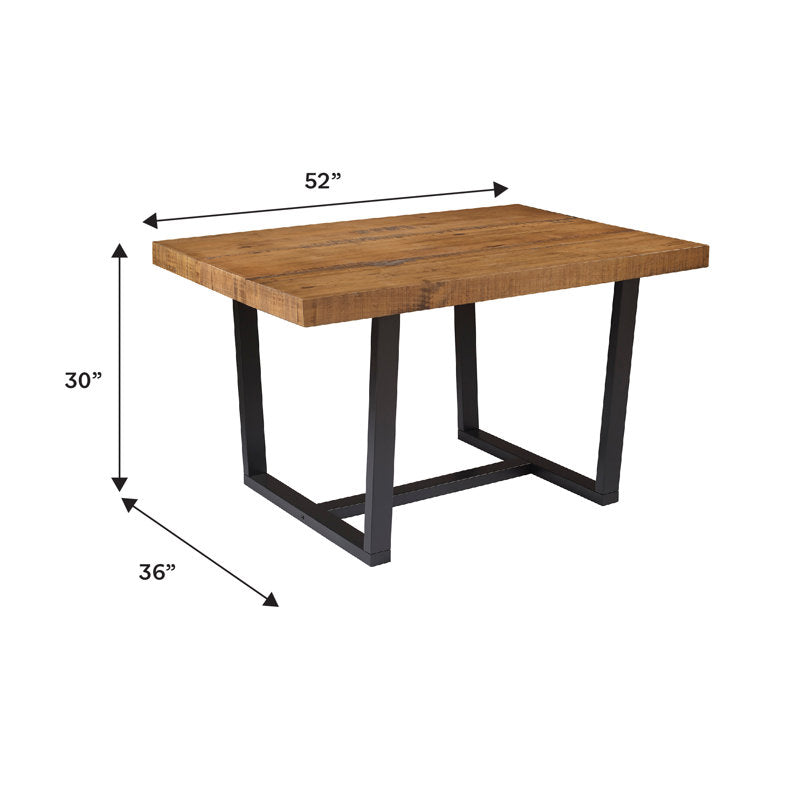 Table de salle à manger à tréteaux en pin massif d'Amarapal