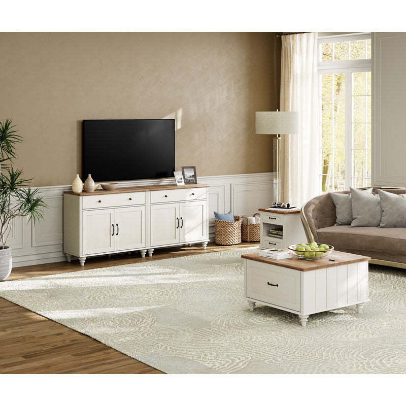 Meuble d'appoint Scarlett blanc et marron