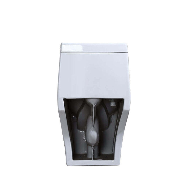 WC double chasse d'eau allongé en céramique blanche moderne avec abattant et joint en cire