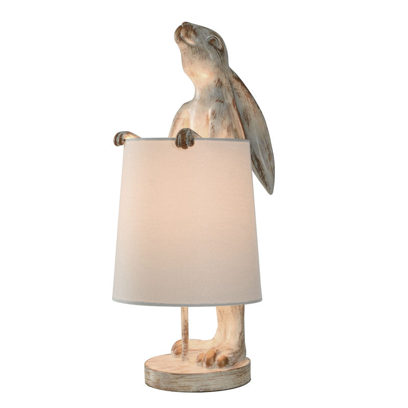 Lampe de table Malta 23" blanc cendré/cuivre clair