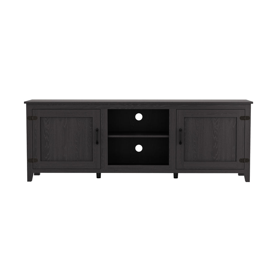 Montel 70'' W Storage Credenza TV Stand Storage Media Console Entertainment Center,Tradition Black,With Doors