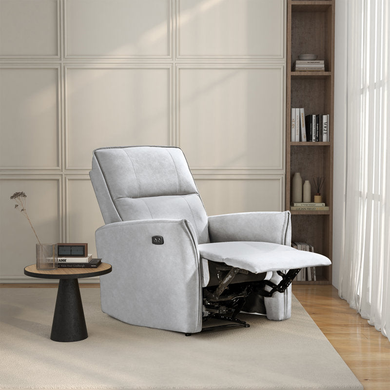 Fauteuil inclinable électrique Andee en tissu microfibre gris (assemblé)