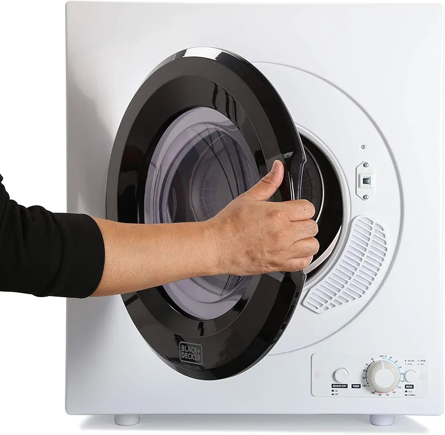 Sèche-linge compact Black+Decker pour prise murale standard, petit, 4 programmes, capacité de séchage 6 kg