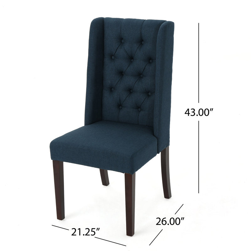 Ensemble de 2 chaises de salle à manger Toshia bleu marine rembourrées (sans boîte) 
