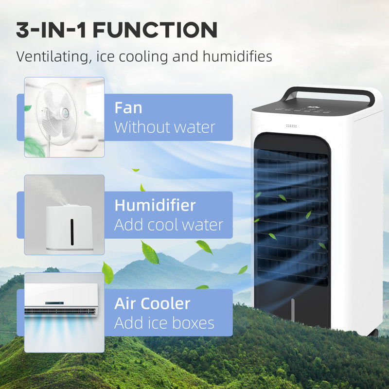 Climatiseurs portables sans fenêtre avec télécommande, rafraîchisseur d'air évaporatif 3 en 1, oscillation à 90°, minuterie, rafraîchisseur d'air par évaporation pour l'intérieur