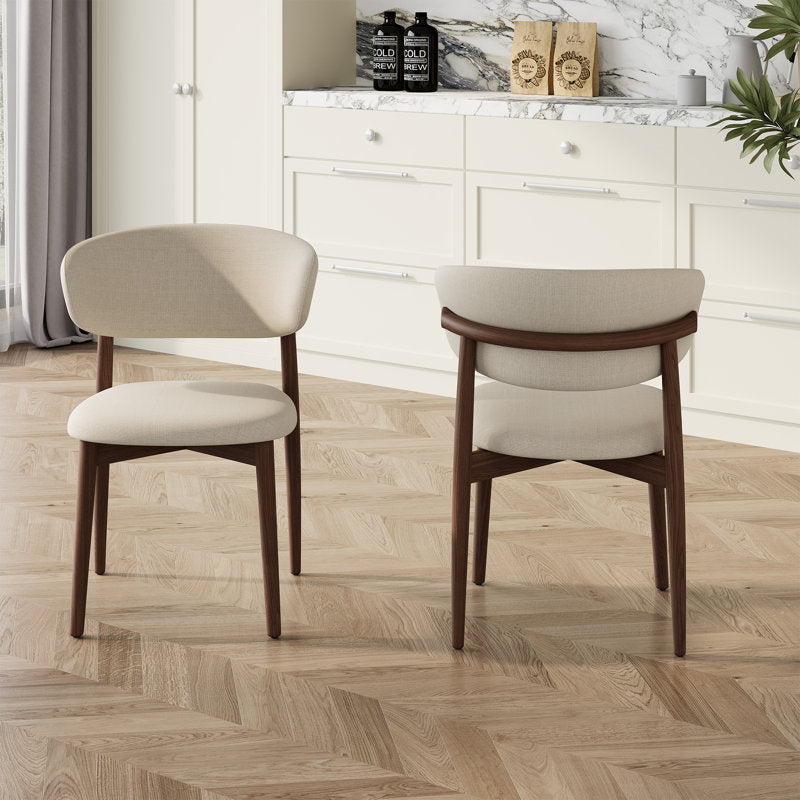 Sachelle white upholstered solid wood accent chair Set of 2