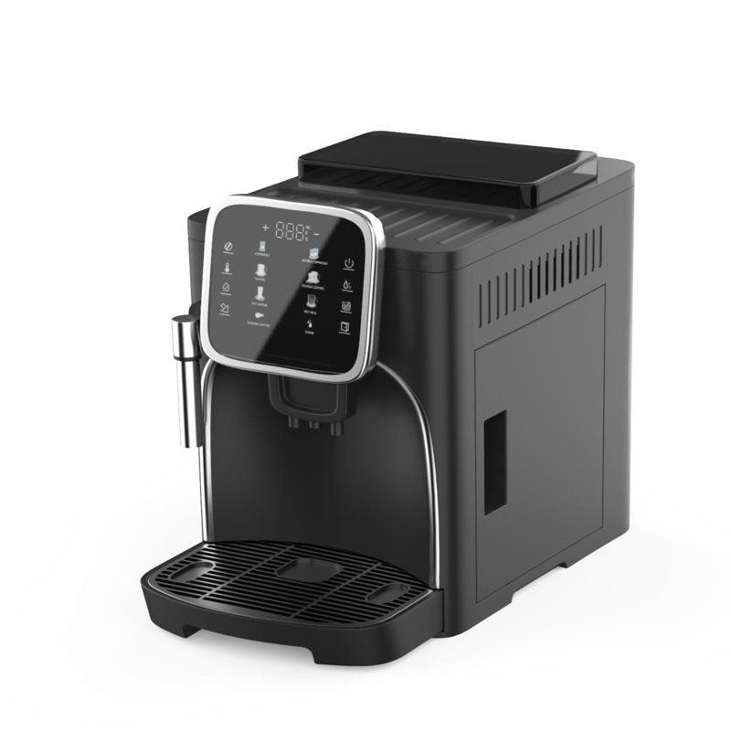 Machine à expresso entièrement automatique avec mousseur à lait + 19 bars, écran tactile Ulka italien + moulin à café à meules