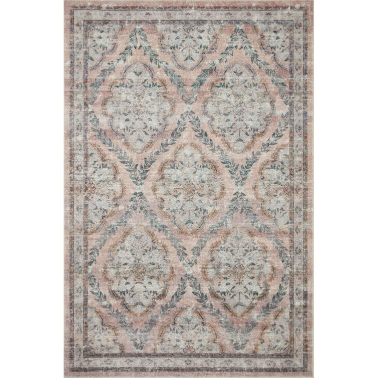 Tapis Rifle Paper Co. x Loloi Courtyard Blush 229 cm x 290 cm