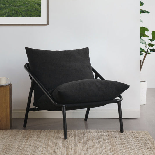 Ayatt Modern Metal Frame Sling Accent Armchair