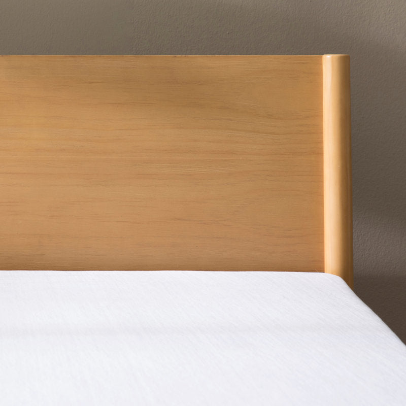 Lit plateforme Whitman, profil bas, style moderne du milieu du siècle, couleur bois brun, taille standard 